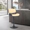 Armen Living Brooklyn Adjustable Swivel Cream Faux Leather and Black Wood Bar Stool with Black Base LCBRBABLCR - alternate 9
